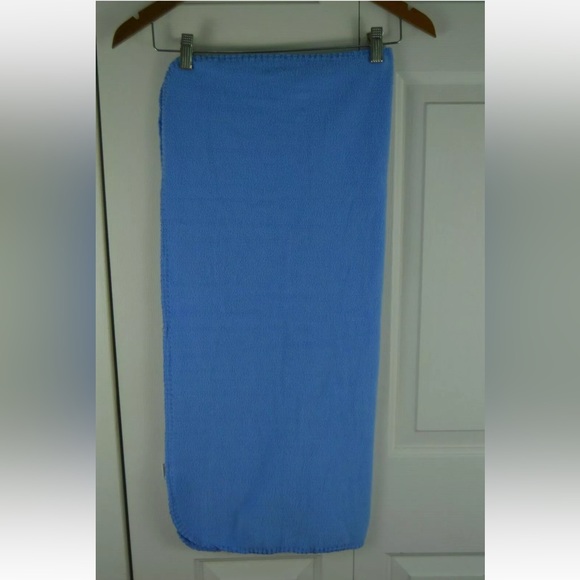 Cutie Pie Tons of Fun Elephant Baby Blanket Gray Blue Stitched Edge Fleece - Picture 3 of 6